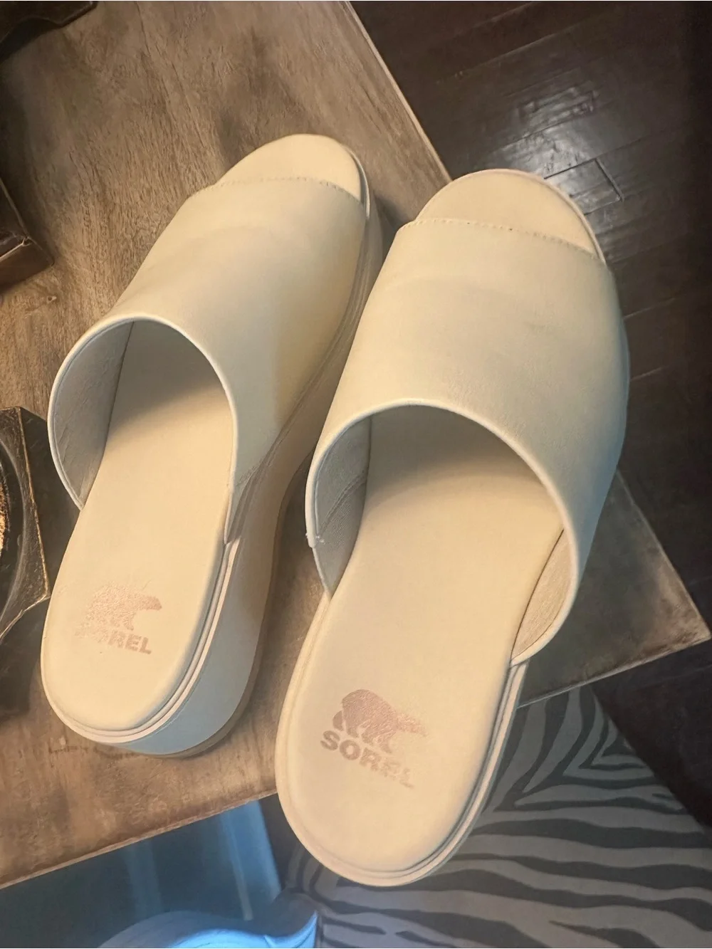 Sorel Women's Cream Platform Slide Sandals